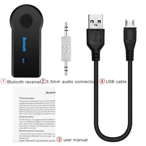 ЗВУКОВОЙ ПРИЕМНИК АДАПТЕР BLUETOOTH AUX MINI-JACK