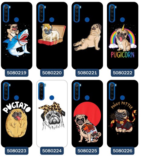 Etui do Xiaomi Redmi Note 8T Mops jednorożec wzory