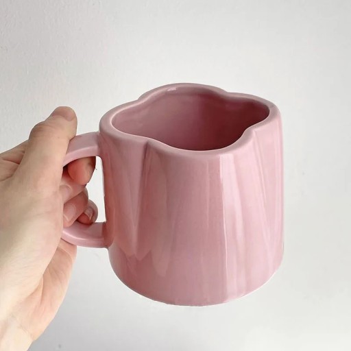 Kawaii Ins Керамическая кружка Молоко Симпатичная розовая кофейная чашка Модные простые кофейные кружки