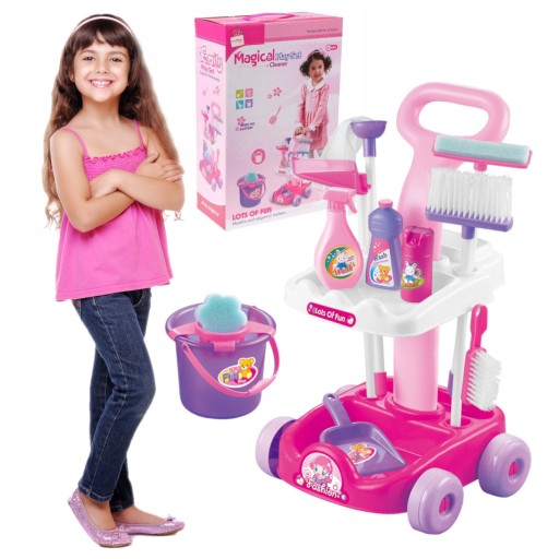 НАБОР ДЛЯ ЧИСТКИ ТЕЛЕЖКИ для детей + ШВАБРА ВЕДРО МЕТЛА Magical Cleaner