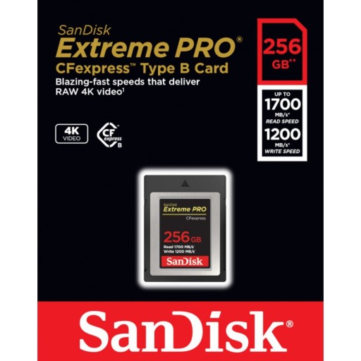 Карта памяти SANDISK Extreme PRO 256 ГБ CFexpress типа B