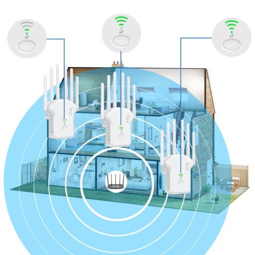 УСИЛИТЕЛЬ СИГНАЛА WiFi СЕТЕВОЙ ПОВТОРИТЕЛЬ МОЩНОСТИ 1200 Мбит/с 2,4+5 ГГц