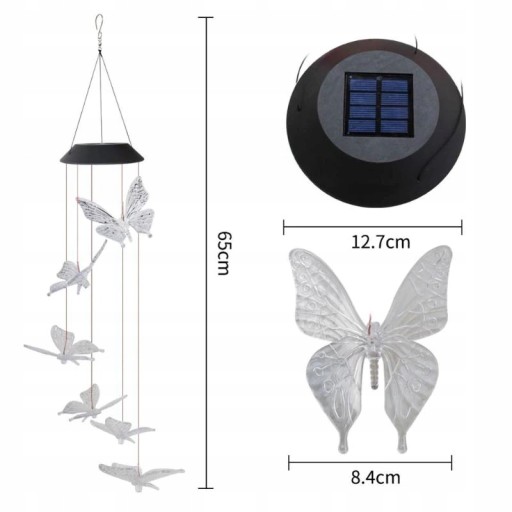 Садовая гирлянда Солнечная колокольчик LED BUTTERFLIES