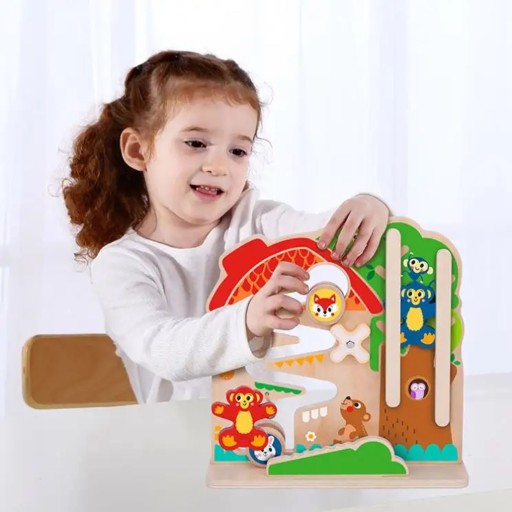 Tooky TOY Деревянная доска-лабиринт Монтессори для манипуляций