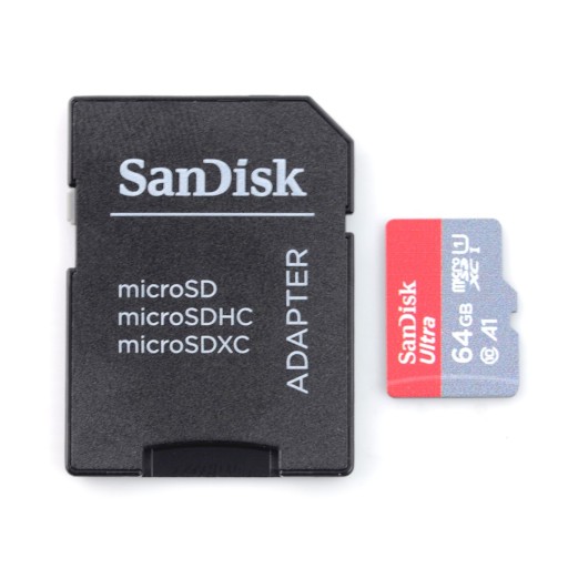 Карта памяти Sandisk microSDXC 64 ГБ + адаптер