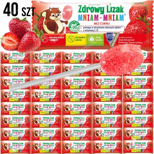 КЛУБНИЧНЫЕ ЛОЛЛИ Клубника СОДЕРЖИТ ВИТАМИНЫ С и D 40 шт. STARPHARMA