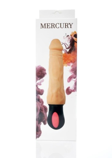 Вибратор из киберкожи телесного цвета реалистичный массажер MERCURY-USB-12function