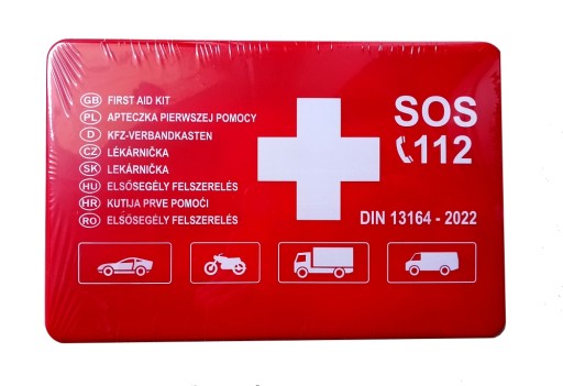 APTECZKA samochodowa DIN13164 CE kompletna do auta PLASTIK ważna do 2027