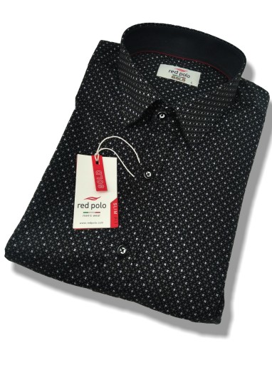 МУЖСКАЯ РУБАШКА С ЧЕРНЫМ УЗОРОМ RP15 XXXL 3XL