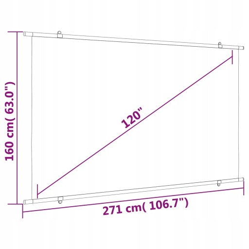 Ekran projekcyjny, 120'', 16:9