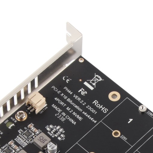 Адаптер m.2 nvme ssd to pcie x16, 4-портовая высокоскоростная карта Soft Raid 4x32 Гбит/с