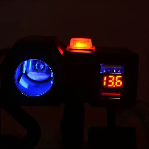 ЗАРЯДНОЕ УСТРОЙСТВО ДЛЯ МОТОЦИКЛА ПРИЖИГАЛКА 12В МОТО 2x USB
