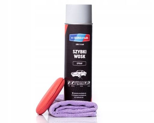 Автомобильный воск Quick Spray + аппликатор + электронный спрей из микрофибры, 500 мл