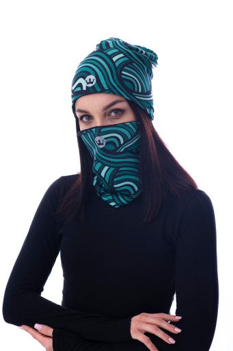 Термоактивная женская спортивная шапка Queen of Kings с флисом GREEN 2 QOK