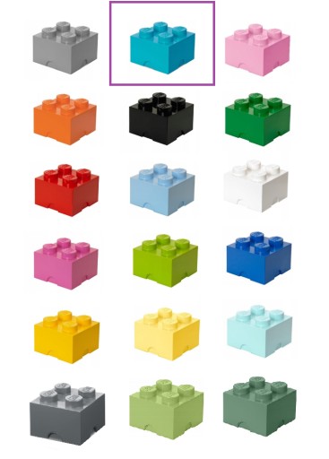 КОНТЕЙНЕР LEGO 25 СМ КИРПИЧ 4 КОРОБКИ ЛАзурный