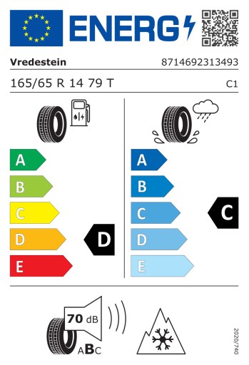 1 зимняя шина 165/65R14 Vredestein SNOWTRAC5 79T