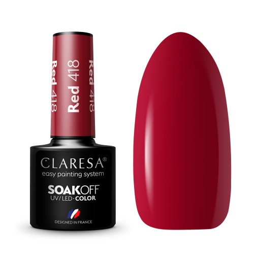 Лак гибридный Claresa RED 418 5г
