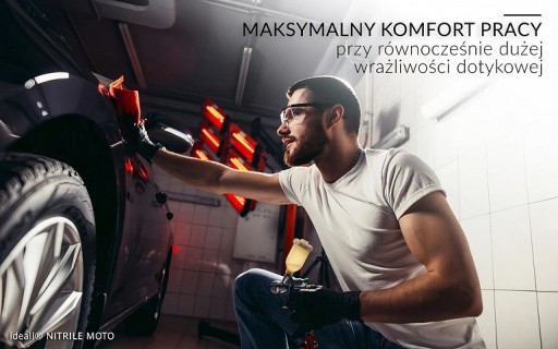 Черные нитриловые перчатки для мастерских Ideall MOTO