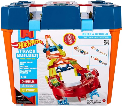 Hot Wheels Car Track Builder Double Race + ящик Mattel