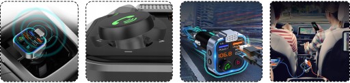 АВТОМОБИЛЬНЫЙ ПЕРЕДАТЧИК BLUETOOTH FM MP3 БЫСТРОЕ ЗАРЯДНОЕ УСТРОЙСТВО 3 x USB QC 3.0