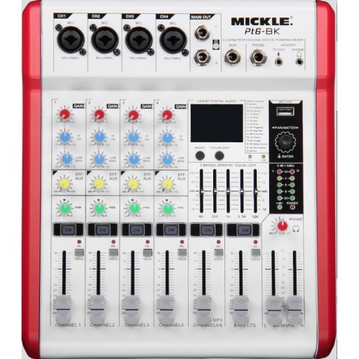 Powermixer PT6 DSP USB-считыватель, Bluetooth 2x250 Вт/RMS/8 Ом MICKLE