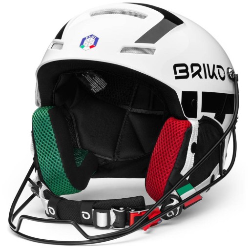 Шлем BRIKO Slalom Multi Impact - блестящий бело-черный 56см