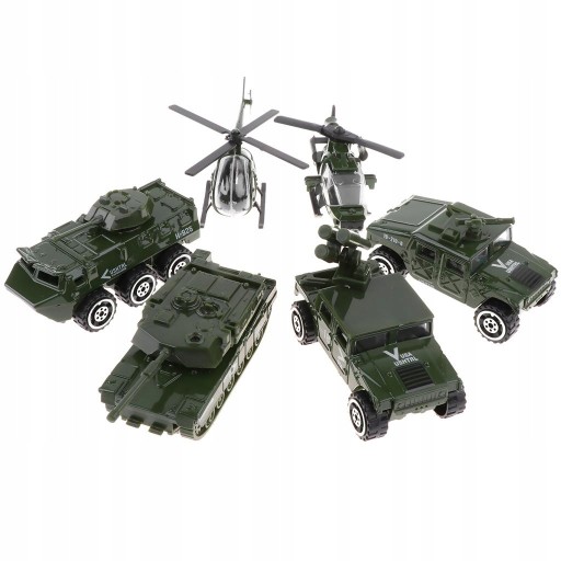 Набор игрушек из 6 военных машин, 1:87, литье под давлением