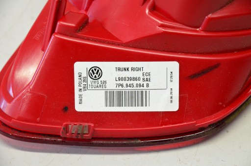 VW TOUAREG ЗАДНИЕ ФОНАРИ 7P6945095F 7P6945096F