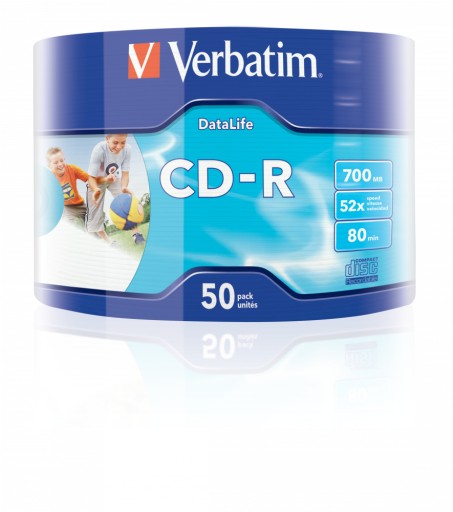 VERBATIM CD-R 700 МБ 52X ДОПОЛНИТЕЛЬНАЯ ЗАЩИТА SP*50 43787