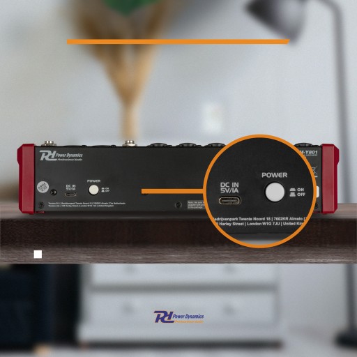 8-канальный студийный микшер PDM-Y801 BT phantom +48V Power Dynamics