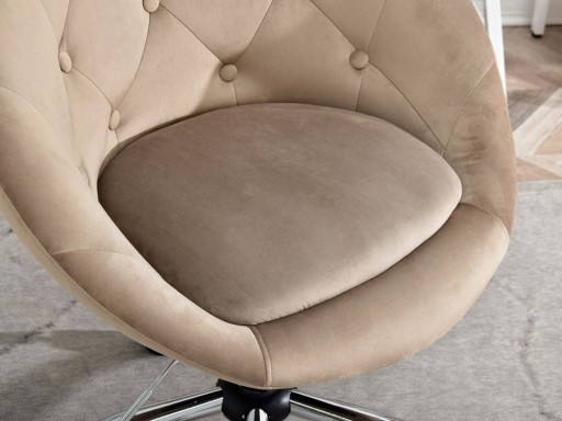 ЭЛЕГАНТНОЕ БЕЖЕВОЕ КРЕСЛО ДЛЯ СТОЛЛА НА КОЛЕСАХ LOUNGE 4 ВЕЛОР ХРОМ