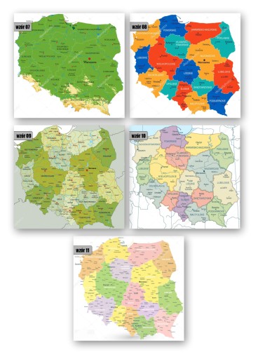 Пробковая карта Польши - 90x90см - много узоров