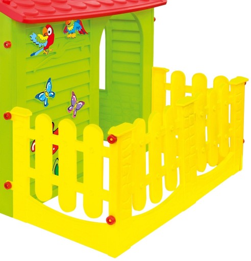 САДОВЫЙ ДОМИК ДЛЯ ДЕТЕЙ С ЗАБОРОМ, СТОЛОМ И ТАБУРЬКАМИ Mochtoys