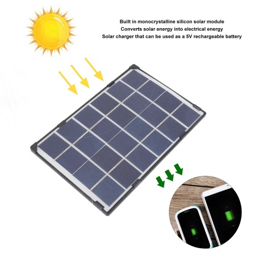 Мини-солнечная панель 6W 5V Водонепроницаемая легкая зарядная панель F0