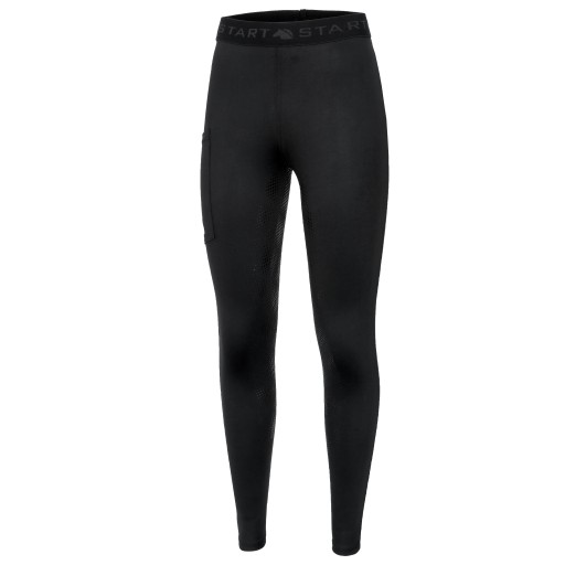Legginsy do jazdy konnej damskie START Camden z pełnym lejem, czarne 36