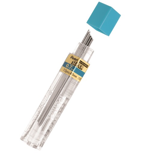 Графиты Super Hi Polymer 0,7 мм Pentel - H, 12 шт.