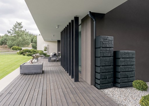 РЕЗЕРВУАР ДЛЯ ДОЖДЕВОЙ ВОДЫ Waterform Tower Stone [500L] СЕРЫЙ PROSPERPLAST