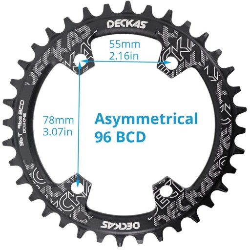 Звездочка DECKAS 1x рядная 38T 96 BCD SHIMANO M9000 M8000 M7000 M4100 M5100