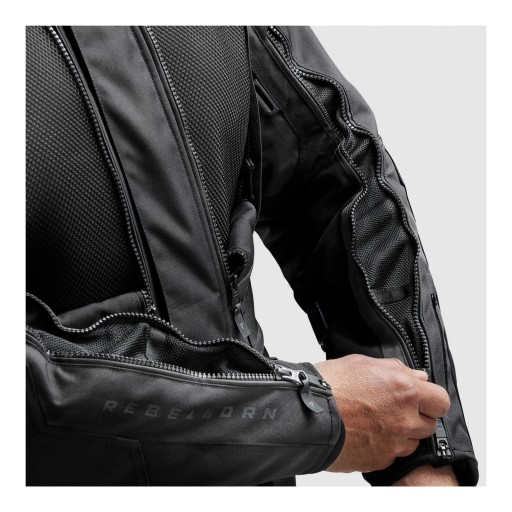 Tekstylna kurtka motocyklowa REBELHORN CUBBY V BLACK czarny GRATISY