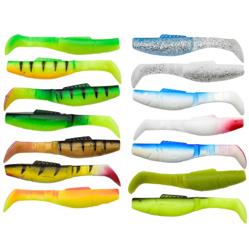 Zestaw 14 gum typu kopyto rippery 7,5 cm 4,3g okonie szczupaki mix kolorów