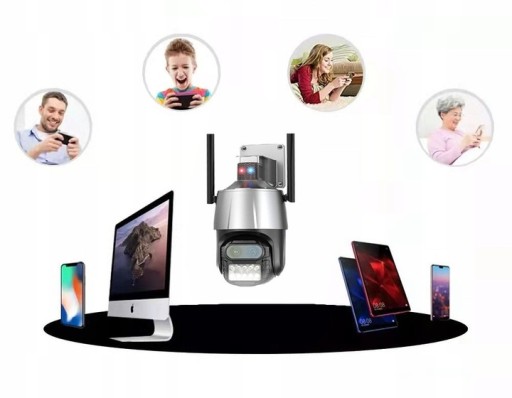 ВНЕШНЯЯ ВРАЩАЮЩАЯСЯ WIFI IP-КАМЕРА С 8-кратным ЗУМОМ 4MPX+4MPX ДЛЯ МОНИТОРИНГА