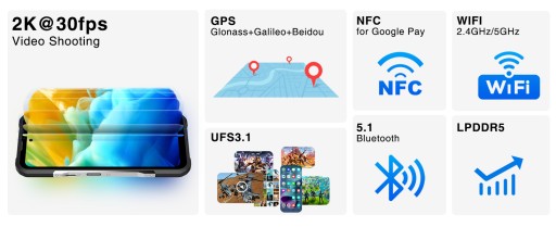 Бронированный телефон DOOGEE V20Pro, 20 ГБ/256 ГБ, 6,43 дюйма, AMOLED, 2 ТБ, 6000 мАч, 5G, NFC