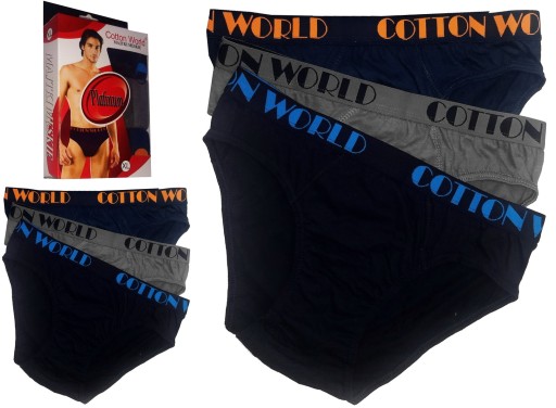 3 резиновых трусика из хлопка World, хлопковые трусики XXL + БЕСПЛАТНЫЕ НОСКИ - 2XL