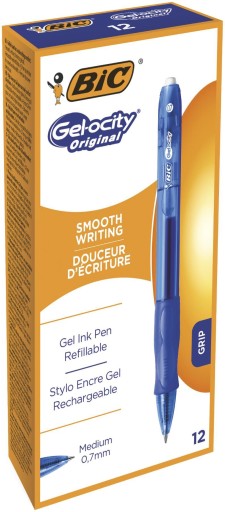 BIC GEL-OCITY ОРИГИНАЛЬНЫЙ АВТОМАТИЧЕСКИЙ НАБОР ГЕЛЕВОЙ РУЧКИ СИНЕГО цвета (12 шт.)