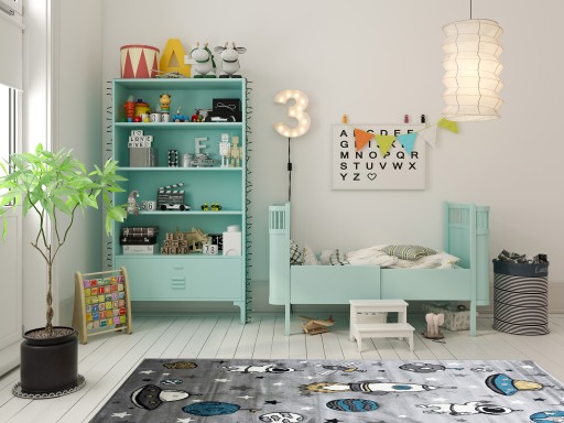 Мягкий приятный уютный коврик для мальчика Space Grey 160x230