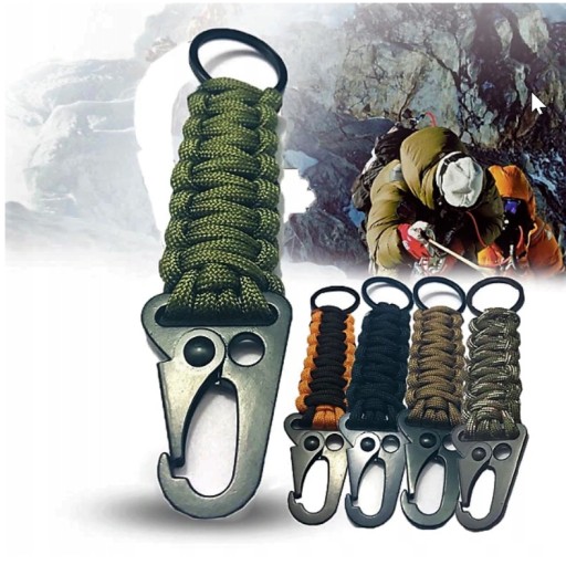 KARABIŃCZYK BRELOK PARACORD SURVIVAL TAKTYCZNY TURYSTYCZNY KARABINEK mix