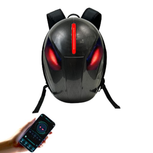 Мотоциклетный рюкзак LED + POWERBANK OG smart EYES Carbon с Bluetooth-приложением
