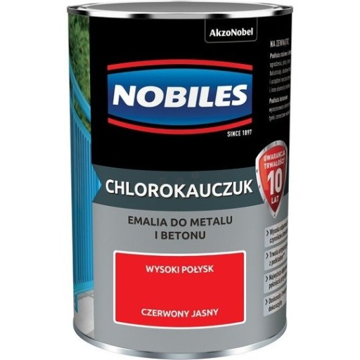 Хлоркаучук 0,9л СВЕТЛО-КРАСНАЯ краска Nobiles металл бетон эмаль сталь
