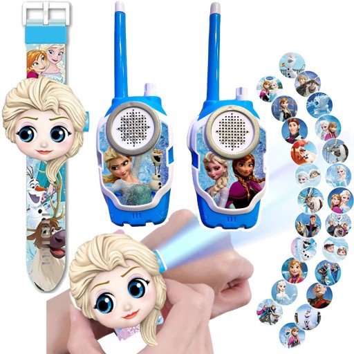НАБОР FROZEN 3in1 WALKIE TALKIE 2x ЖЕСТКОВОЛНОВЫЕ ЧАСЫ С ПРОЕКТОРОМ