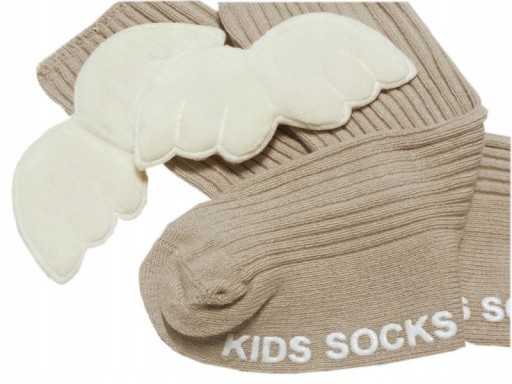 Носки гольфы с ANGELS WINGS BEIGE 98-104-110 3-5л
